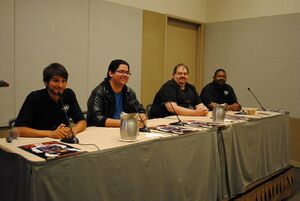 Joseph Nieves, Ivan Chaves, Scott Shehi and Melvin Lambert on a panel at the 2013 Phoenix Comicon.